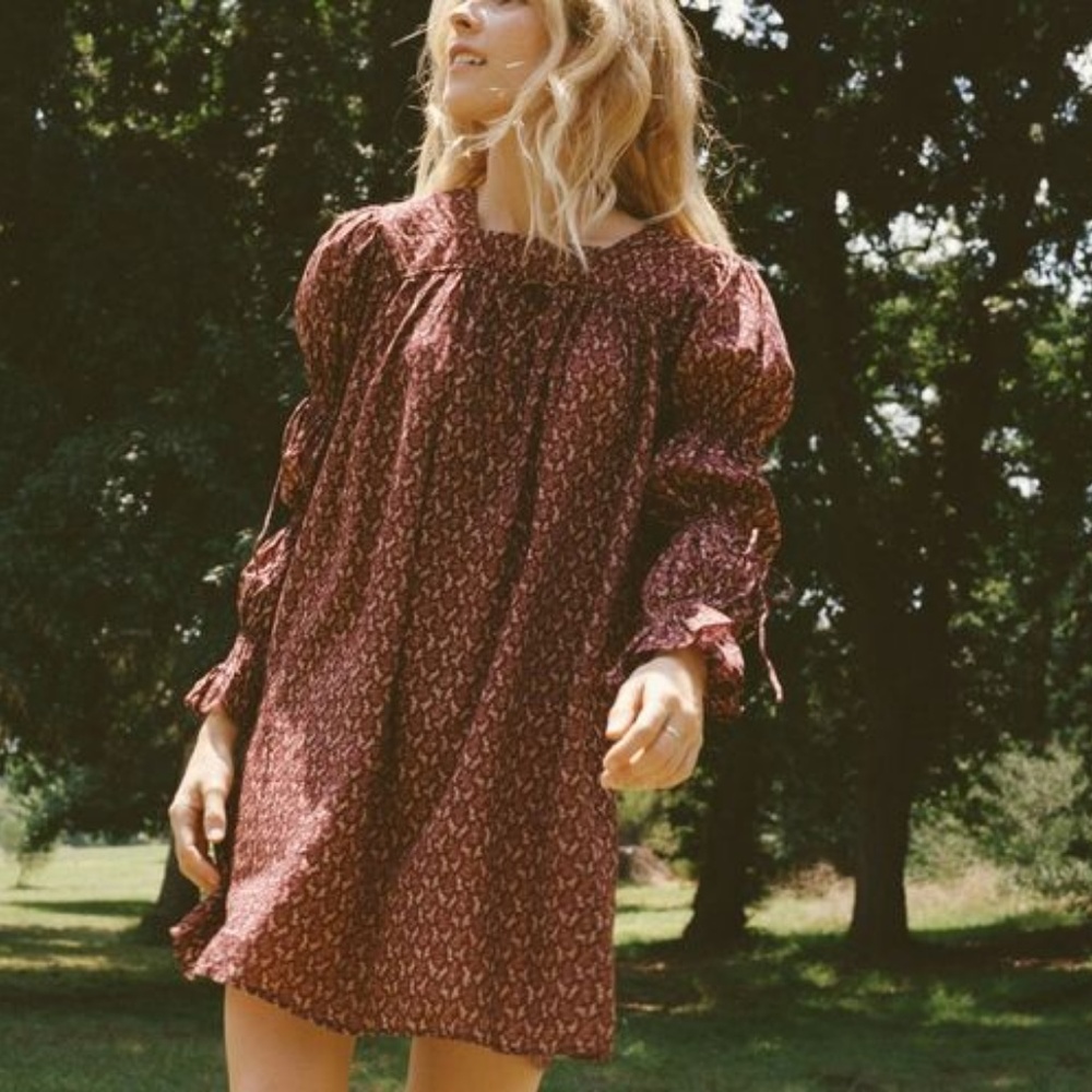 Doen Buttercup Dress XS Wine Floral